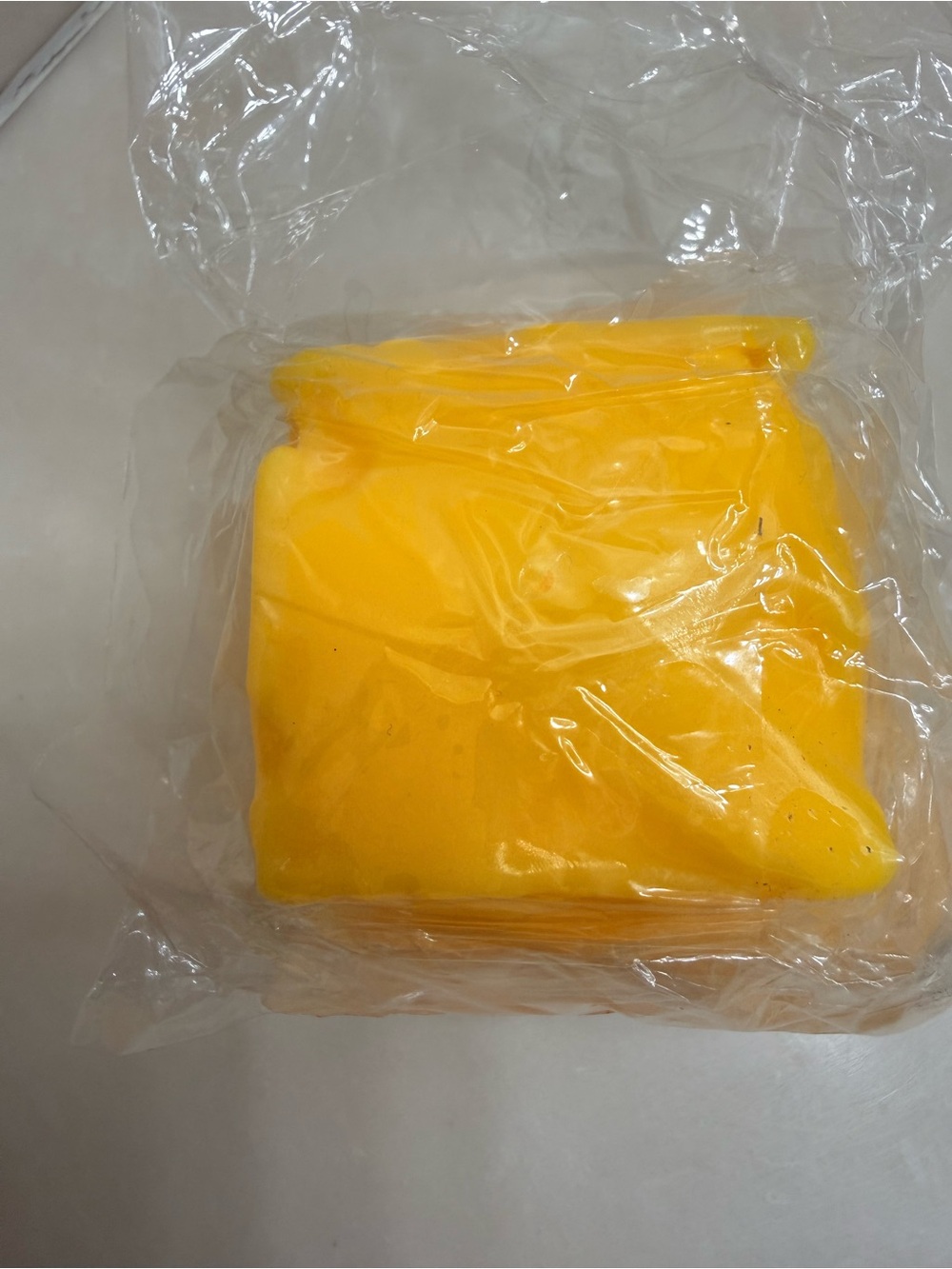Yellow Squishy Shaving Cream Filled Cheese Cube